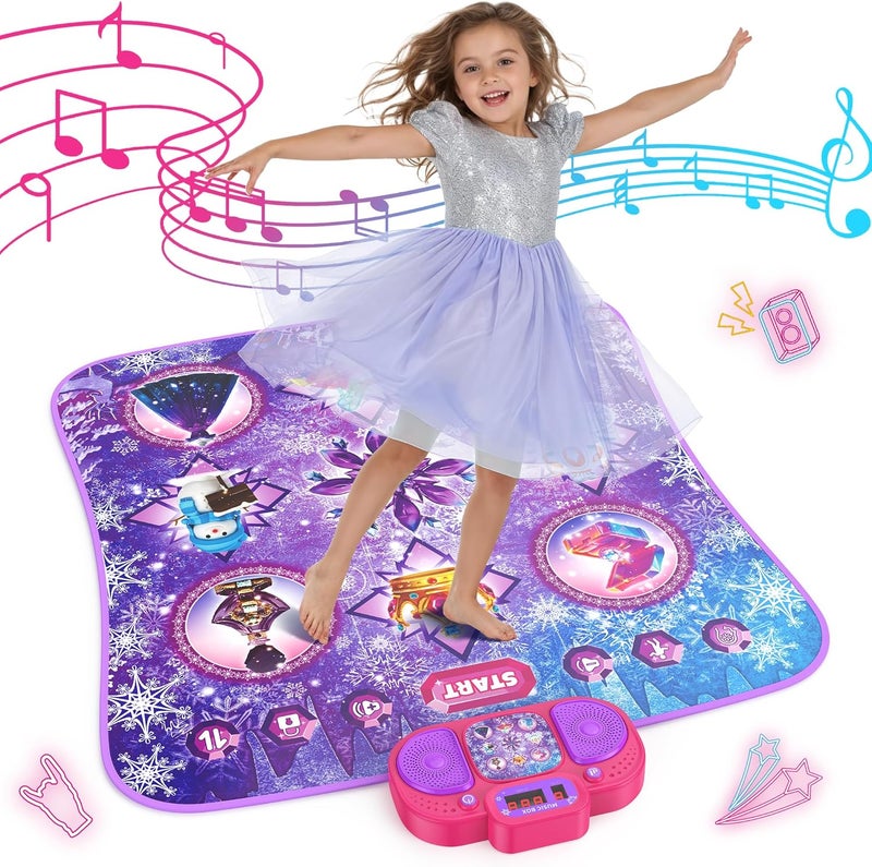 Eterfun Store Dance Mat Toys - 8-Button Frozen Toys for Girls Electronic Dance Pad with 5 Game Modes, Touch Sensitive Kids Musical Mat Toy Christmas & Birthday Gift for 3 4 5 6 7 8 9 10+ Years Old Girls(Purple) - Image 1
